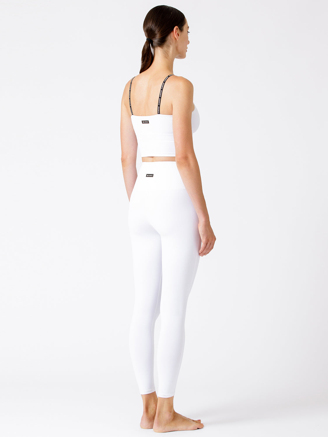 HIGH WAIST ANKLE CROPS, WHITE