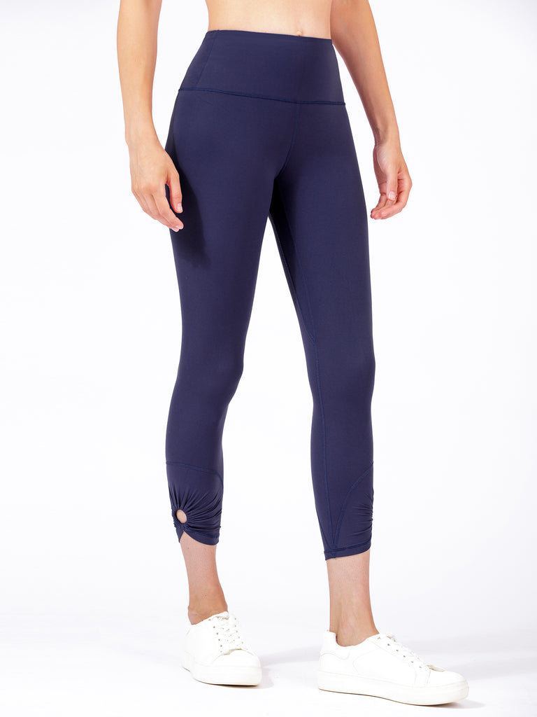 VENUS HIGH WAIST NUDE ANKLE CROPS, IRIS BLUE