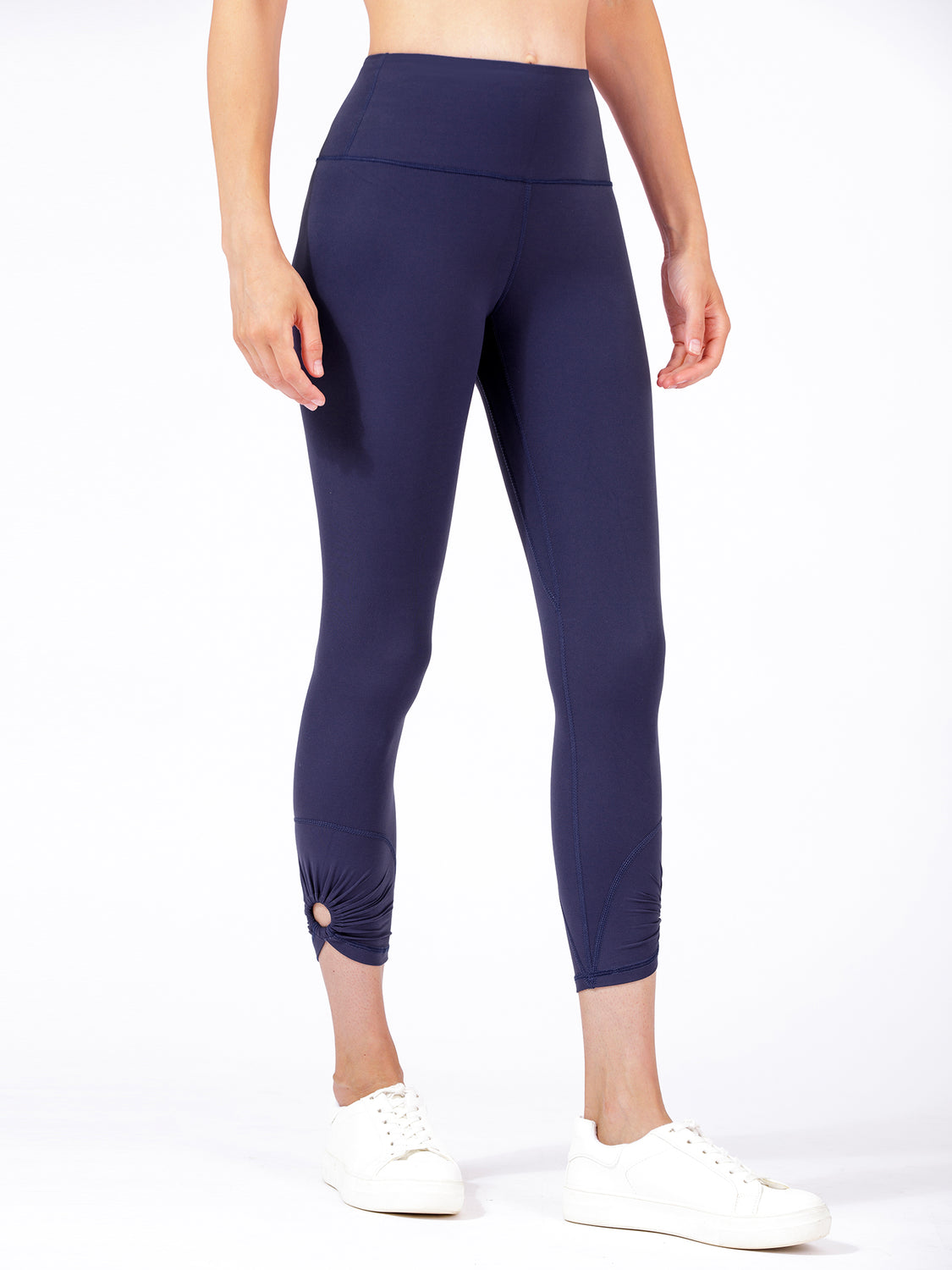 VENUS HIGH WAIST NUDE ANKLE CROPS, IRIS BLUE