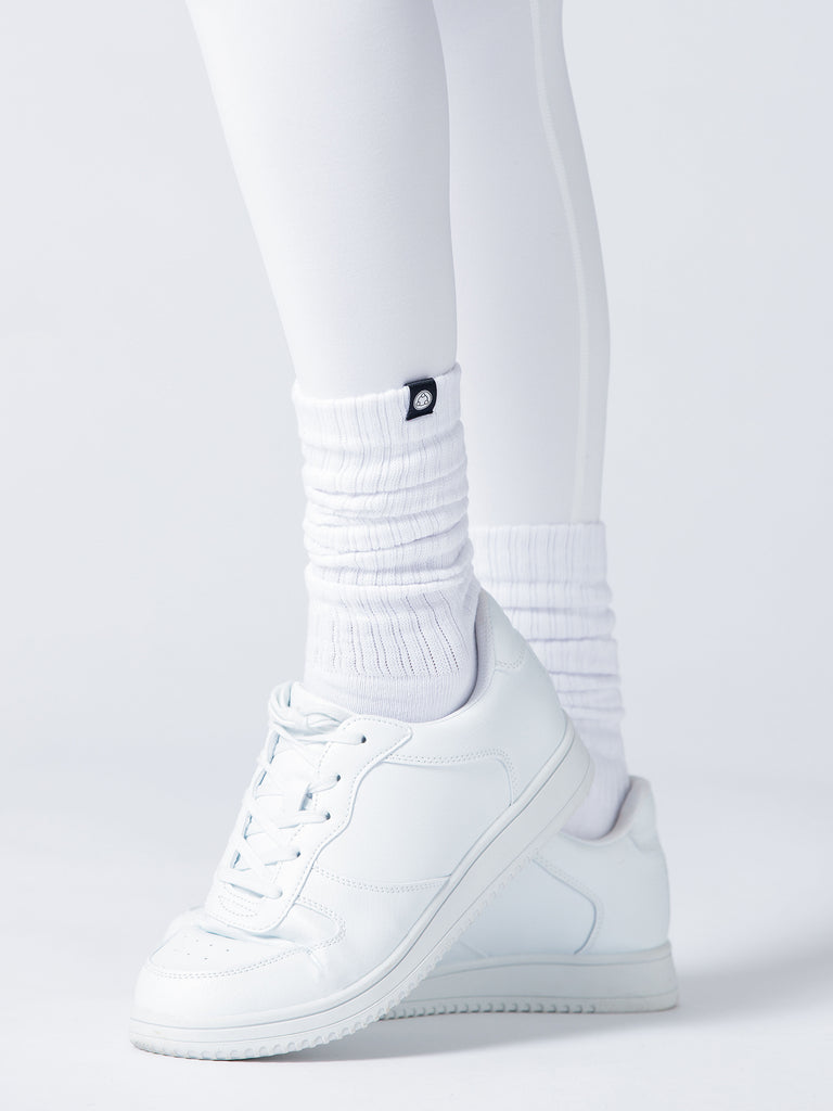 SCRUNCHIE SPORT SOCKS, WHITE