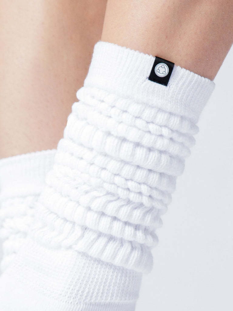 SCRUNCHIE SPORT SOCKS, WHITE