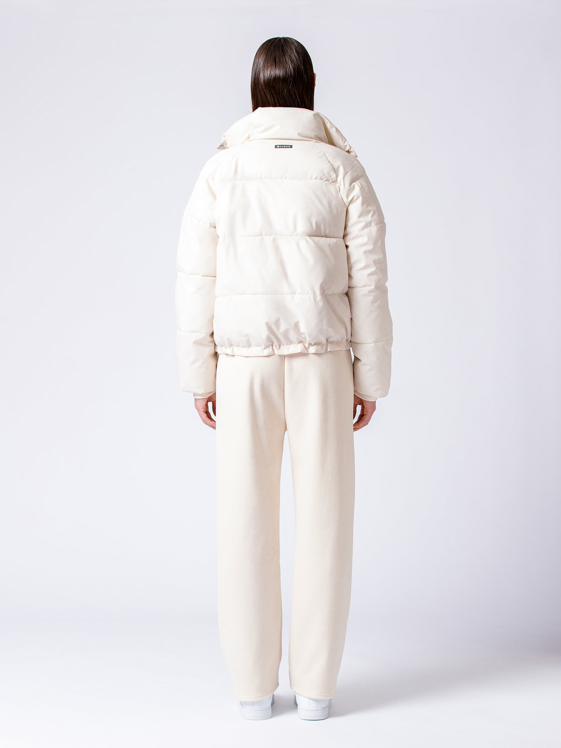 RIBBED HIGH WAIST WINTER FLEECE WIDE LEG SWEATPANTS, OATMEAL