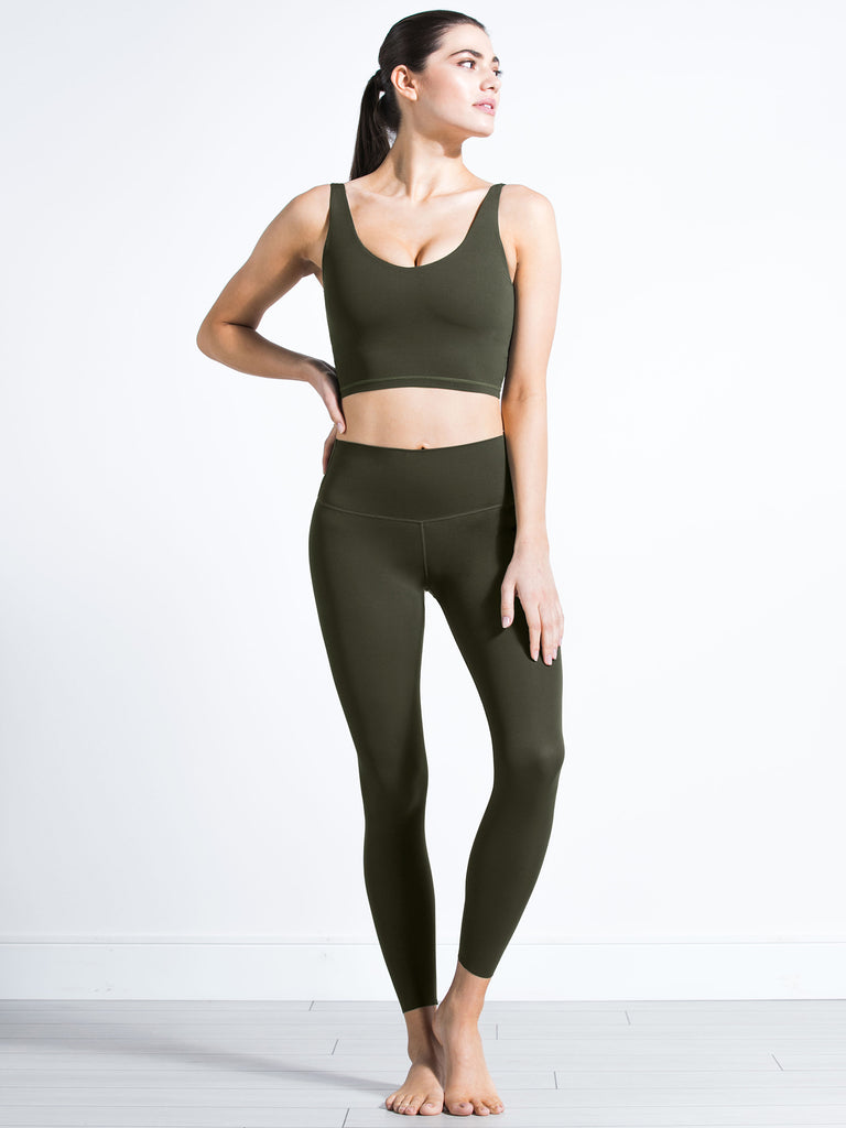 U NECK NUDE TANK, DARK GREEN