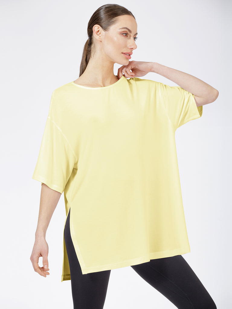 HIGH SPLIT OVERSIZE TEE, JASMINE