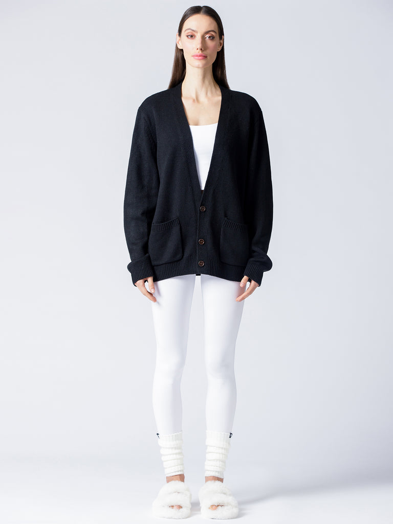 EVERYDAY OVERSIZED CLASSIC CARDIGAN, BLACK