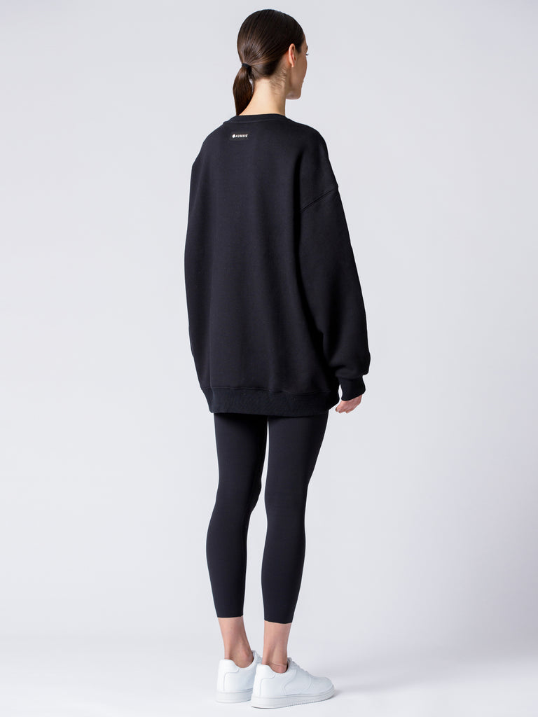 WINTER FLEECE PATCH LOGO SWEATSHIRT, BLACK