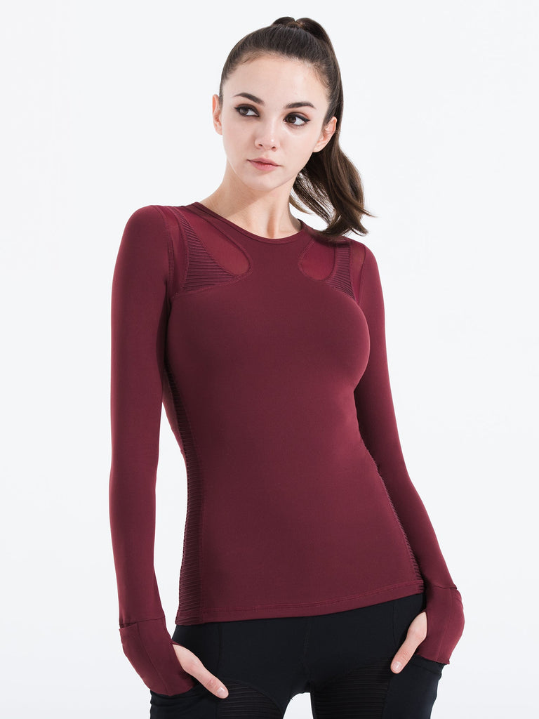 SHAPED PANEL TEE, BORDEAUX