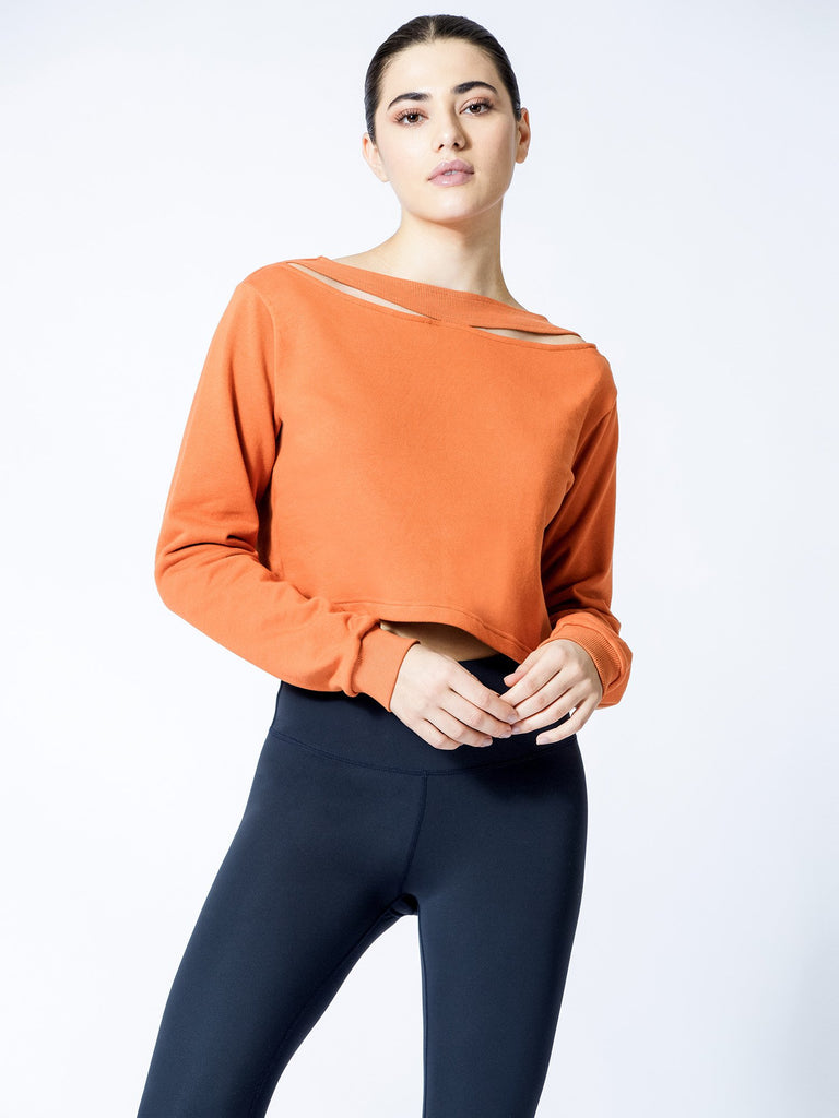 DETACHED COLLAR SWEATSHIRT, SUNSET