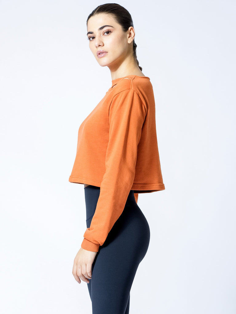 DETACHED COLLAR SWEATSHIRT, SUNSET