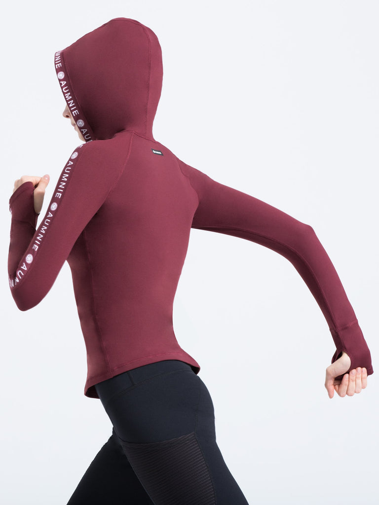 HOODED LOGO TOP, BORDEAUX