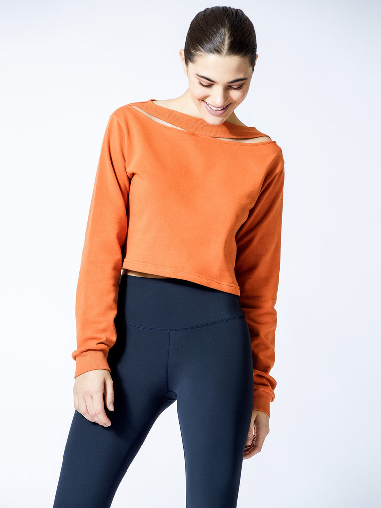 DETACHED COLLAR SWEATSHIRT, SUNSET