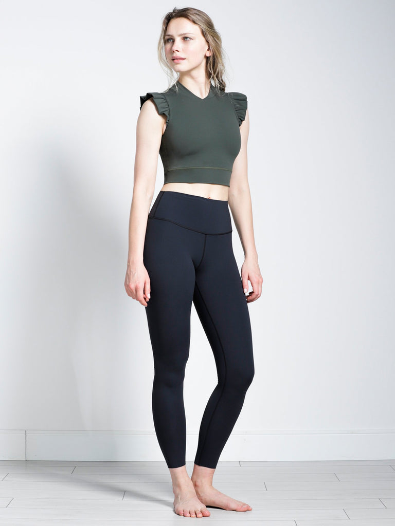 RUFFLED PURE TANK, DEEP FOREST
