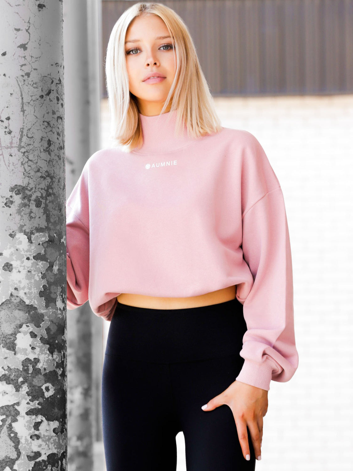 CT MOCK NECK SWEATSHIRT, PINK