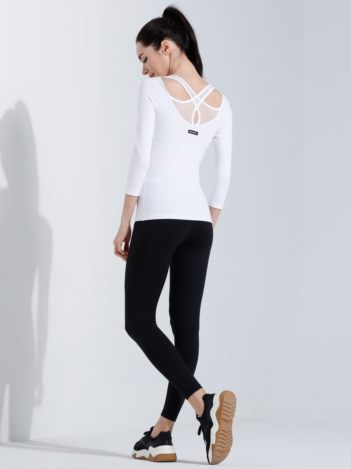 PARALLEL 3/4 SLEEVE TEE, WHITE