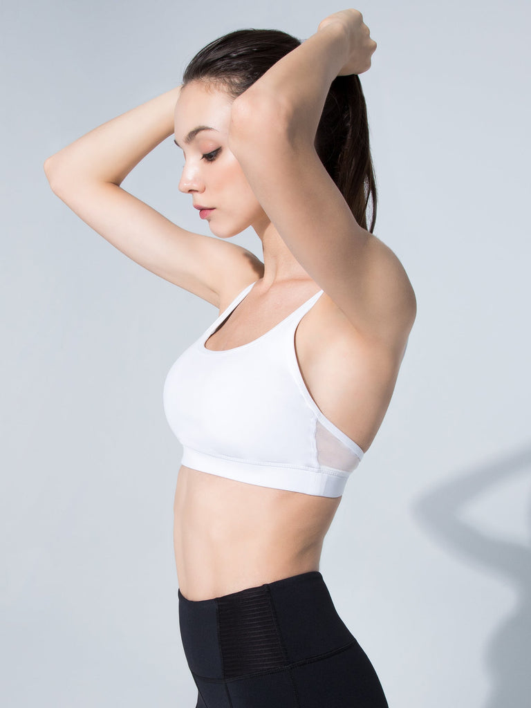 CLASSIC BRA,WHITE/WHITE MESH