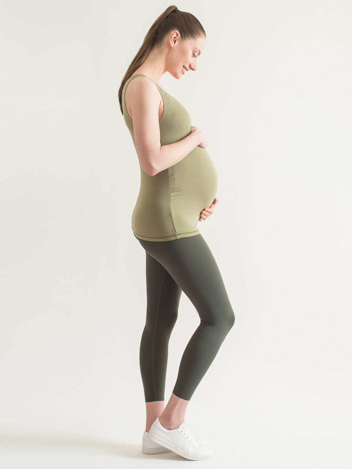 SOFT STRETCH MATERNITY TANK, SAGE
