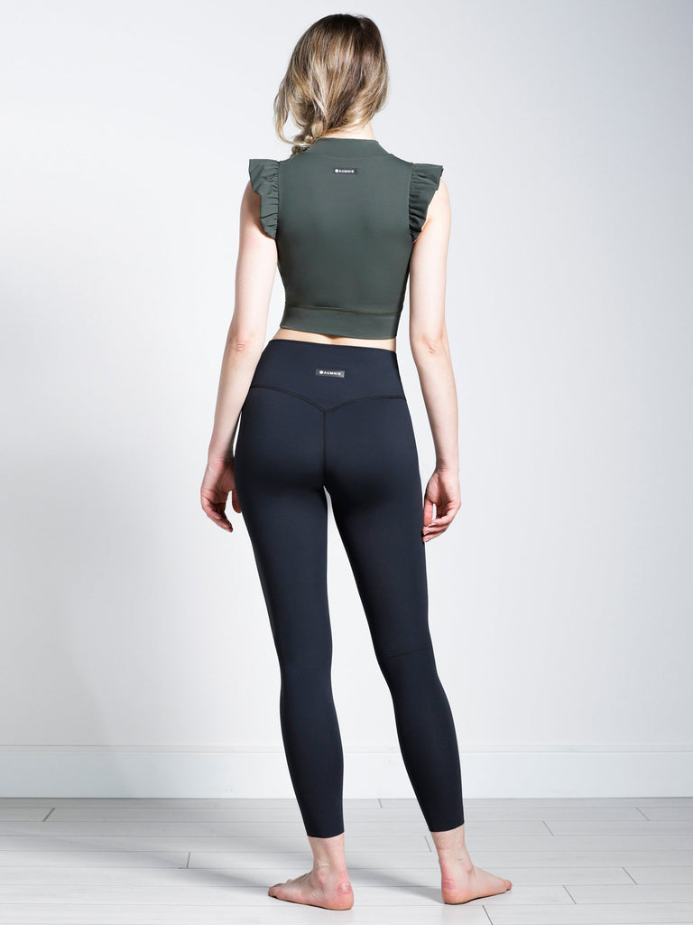 RUFFLED PURE TANK, DEEP FOREST