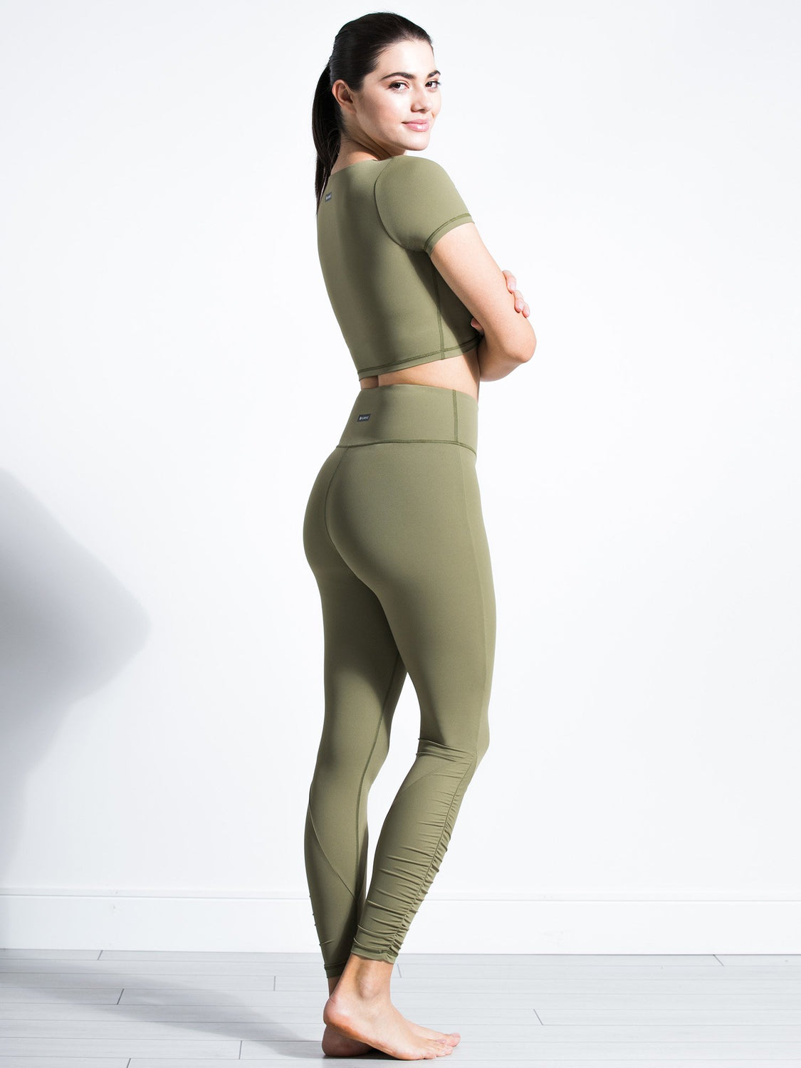RUCHED NUDE PANTS, SAGE