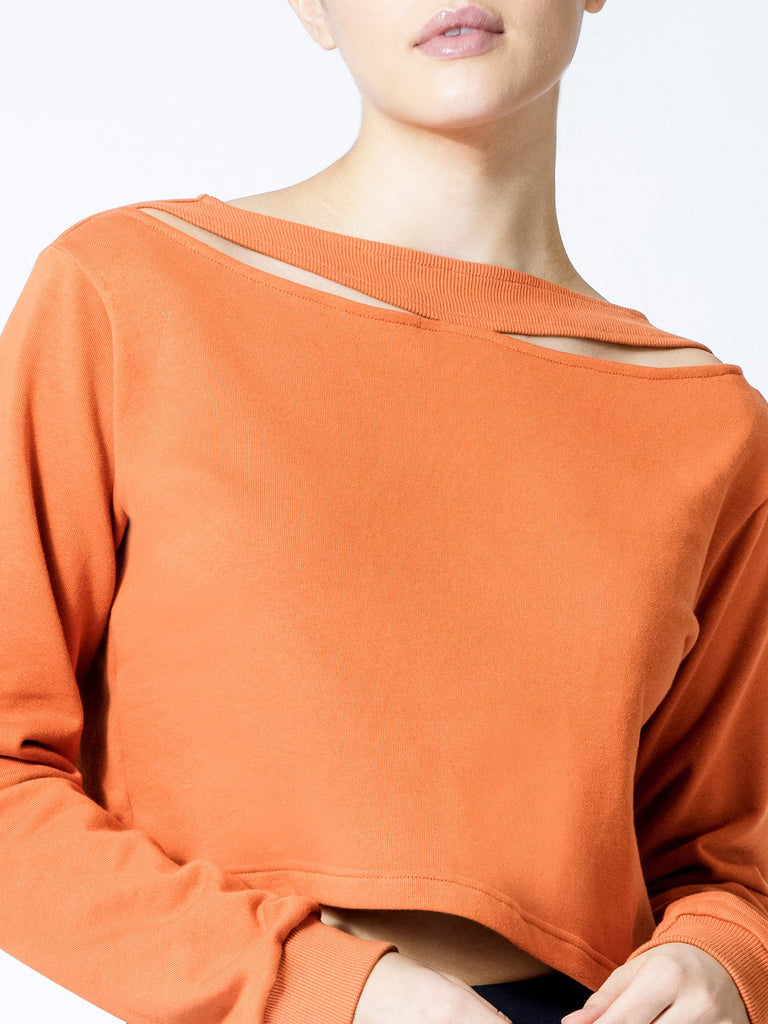 DETACHED COLLAR SWEATSHIRT, SUNSET