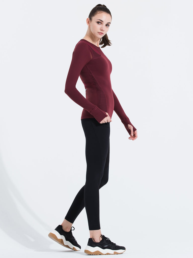 SHAPED PANEL TEE, BORDEAUX
