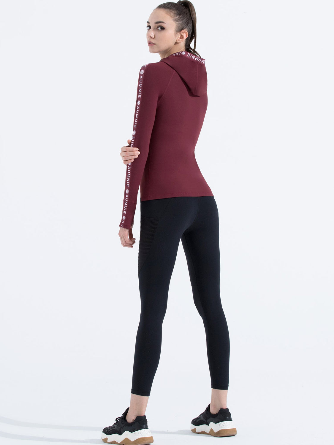 HOODED LOGO TOP, BORDEAUX
