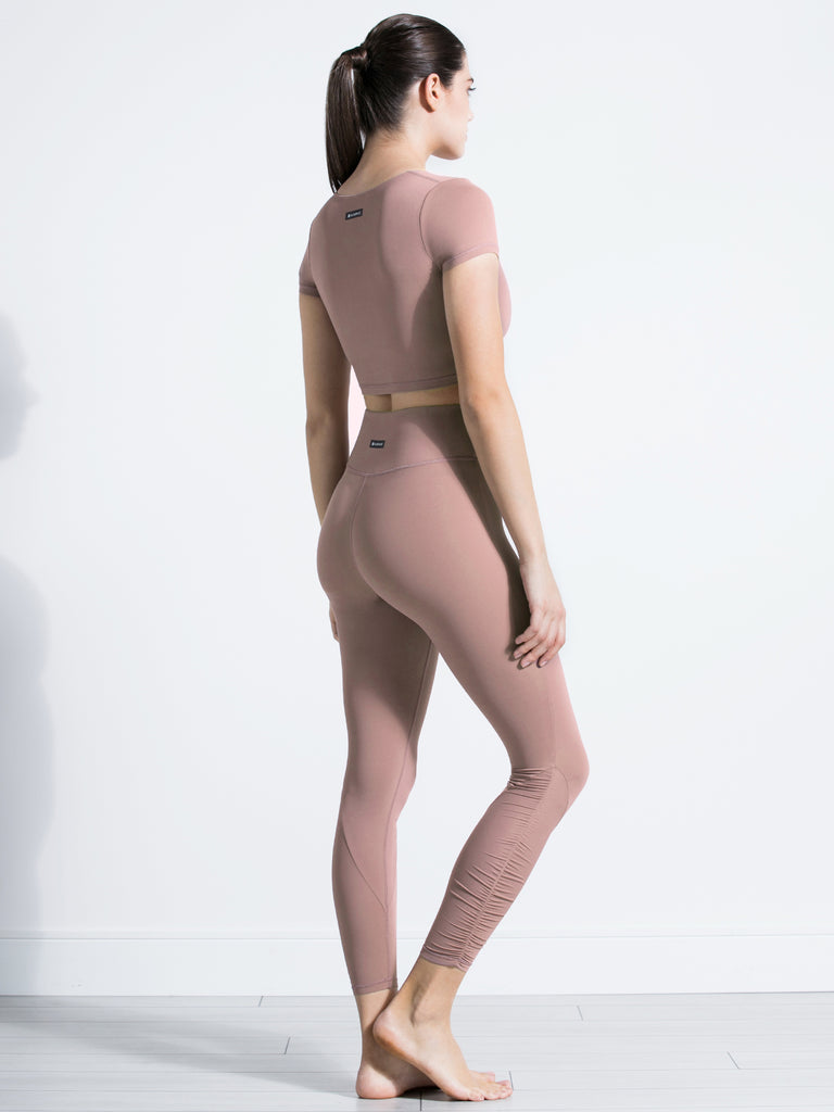 RUCHED NUDE PANTS,ASH MAUVE