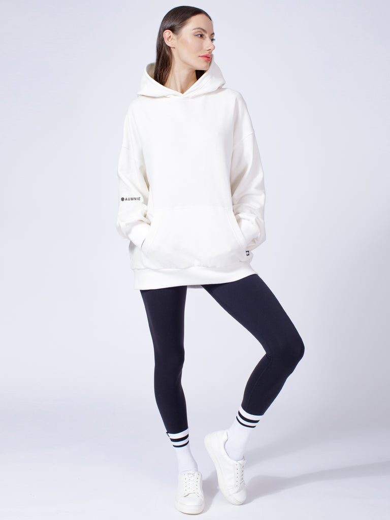 AUMNIE OVERSIZE HOODIE, WHITE