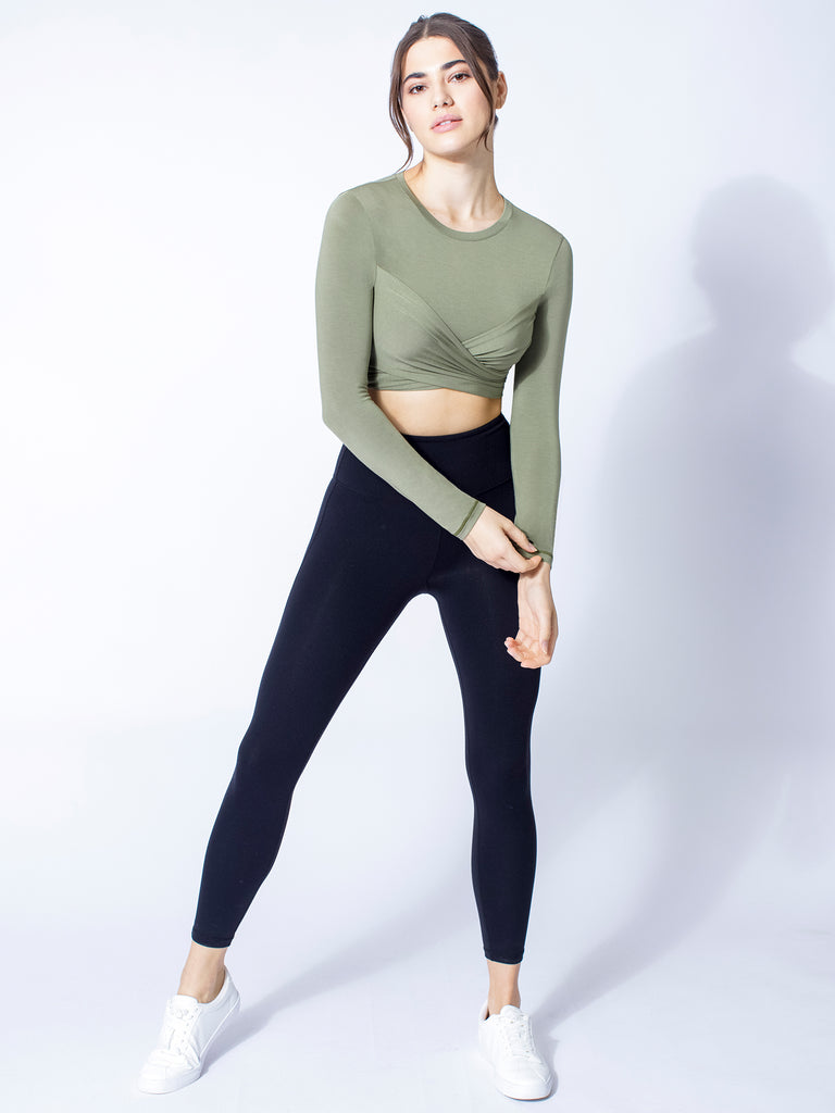 LONG SLEEVE CT WRAP TEE, WILLOW