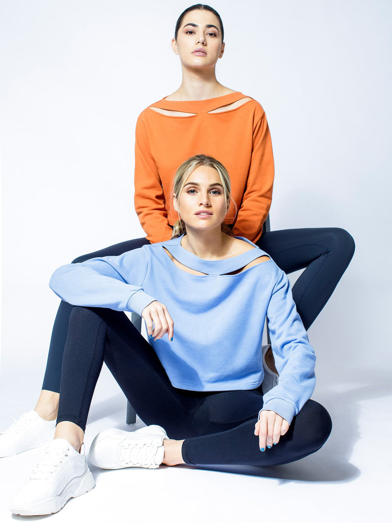 DETACHED COLLAR SWEATSHIRT, HELIO