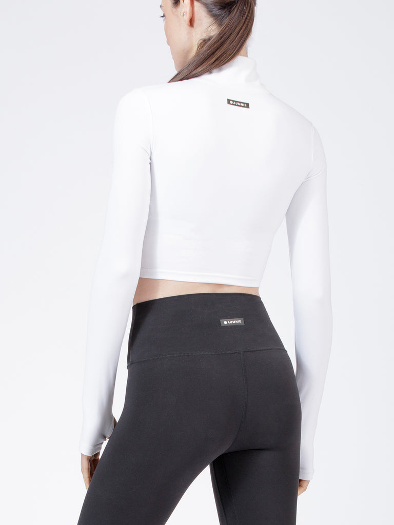 ATHLETICS HALF ZIPPER TOP, WHITE