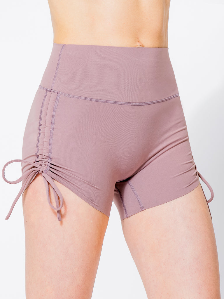 NUDE SHAPE HOT YOGA SHORTS, ASH MAUVE