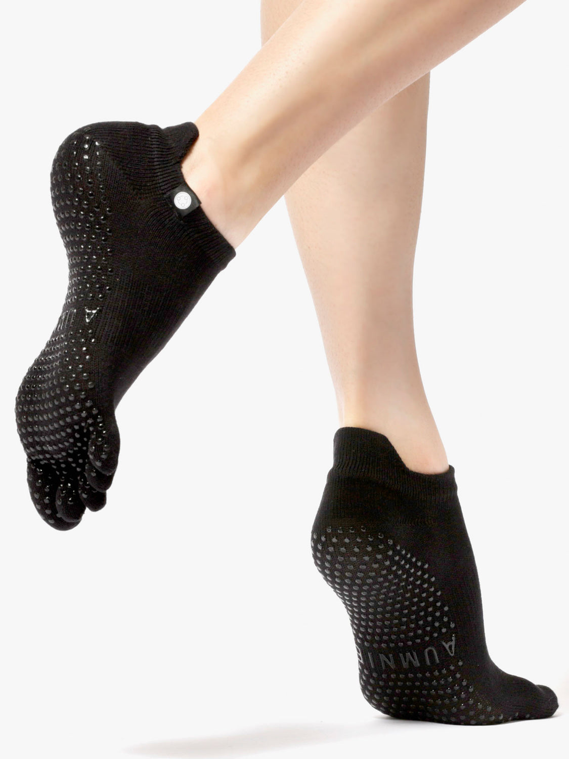 FULL TOE YOGA ANKLE SOCKS, BLACK