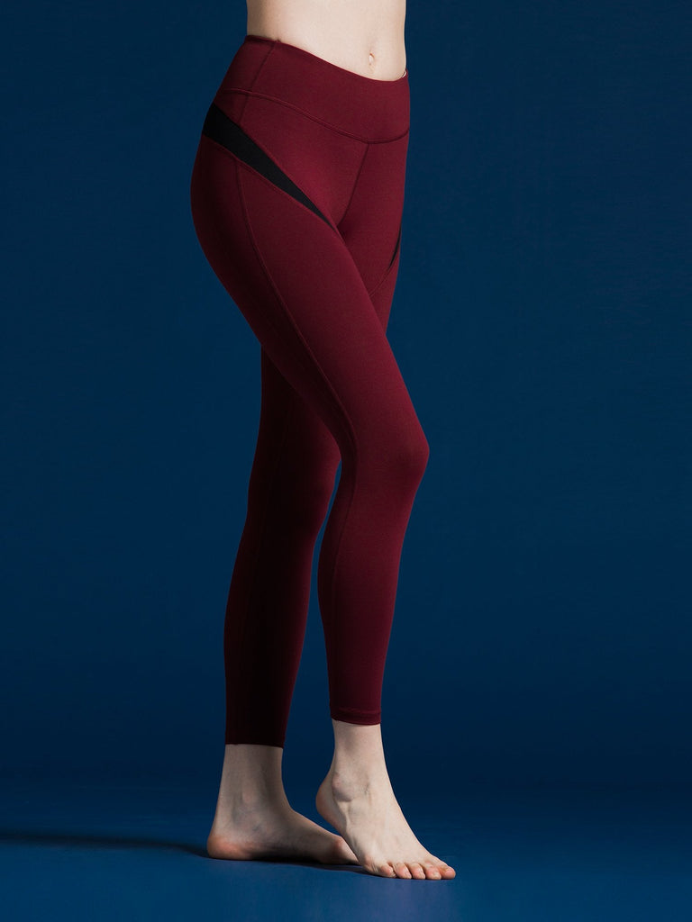 INCEPTION ANKLE CROPS 2.0, BORDEAUX/BLACK