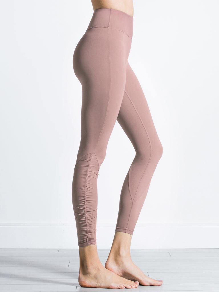 RUCHED NUDE PANTS,ASH MAUVE