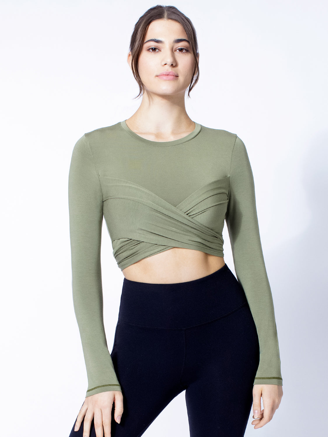 LONG SLEEVE CT WRAP TEE, WILLOW