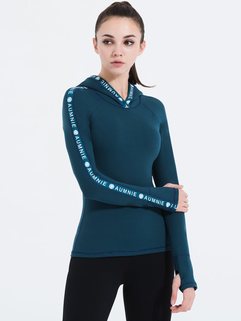 HOODED LOGO TOP, LAKE