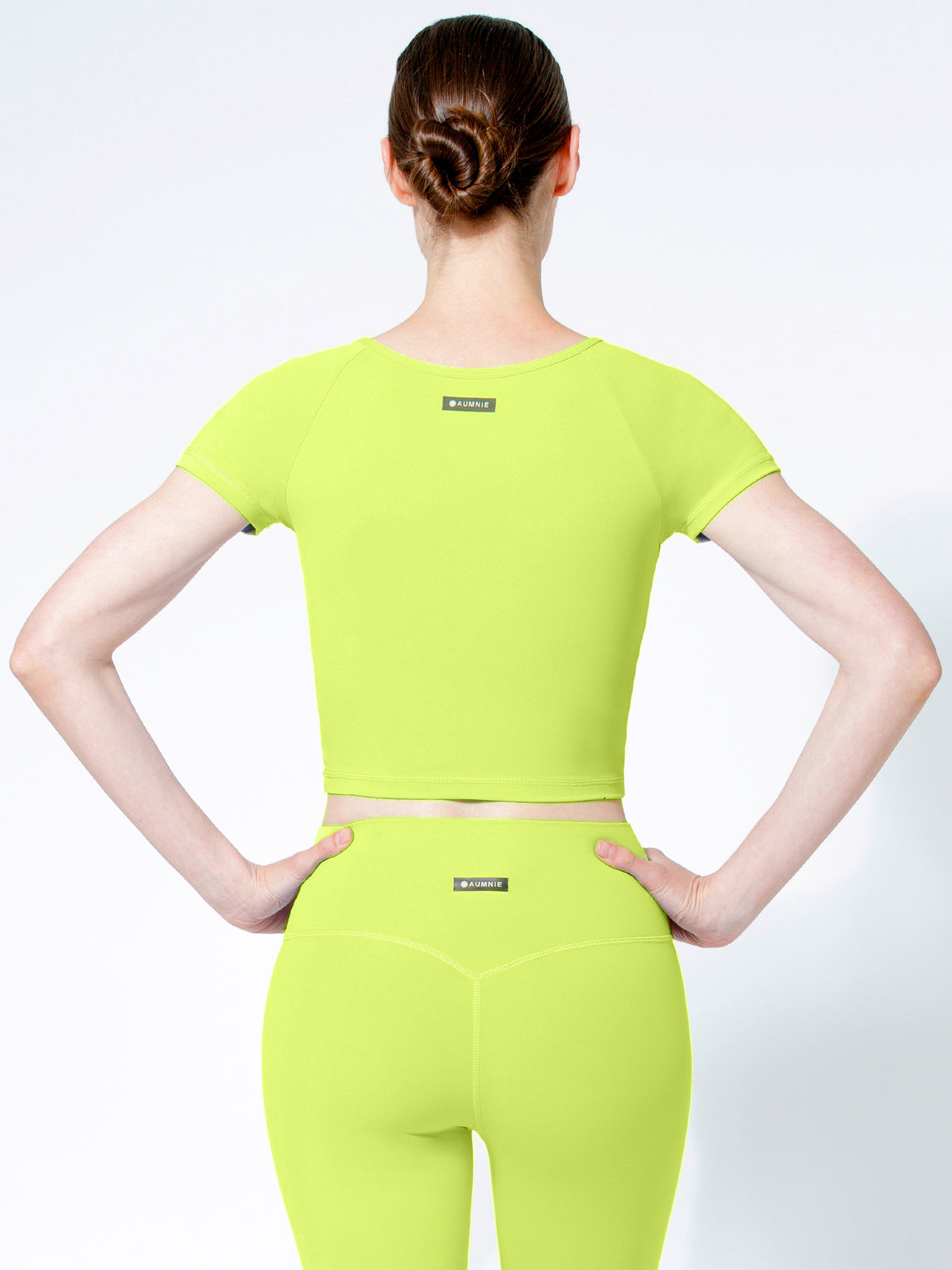 SHORT SLEEVE NUDE FRONT WRAP TEE, GLOW