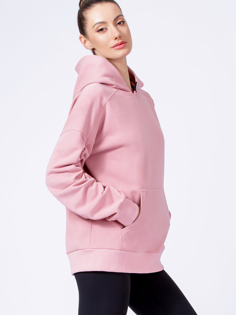 RUCHED RUNWAY HOODIE, PINK