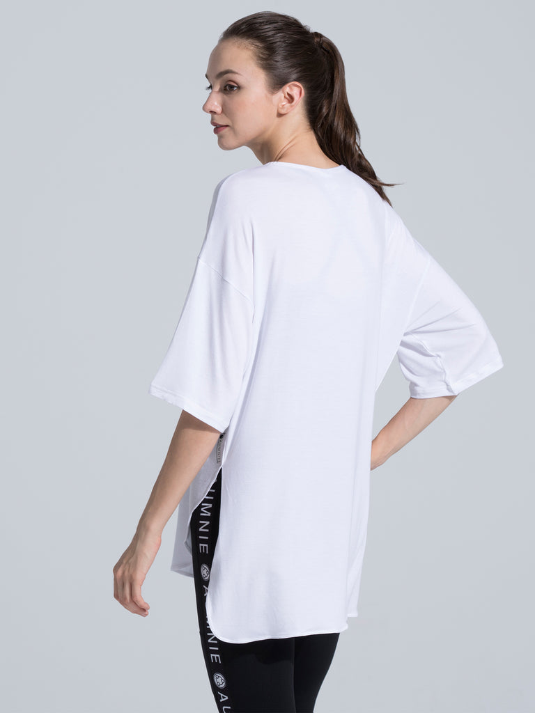 HI LO OVERSIZE TEE, WHITE