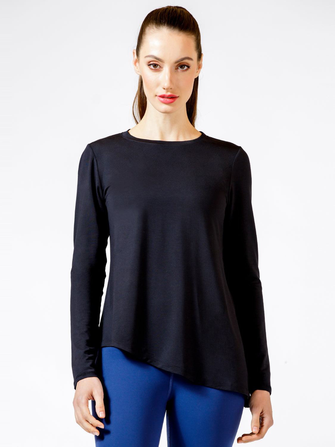 LONG SLEEVE SWAY TEE, BLACK
