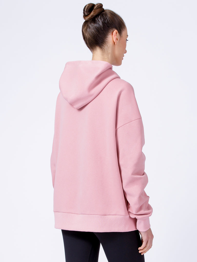 RUCHED RUNWAY HOODIE, PINK