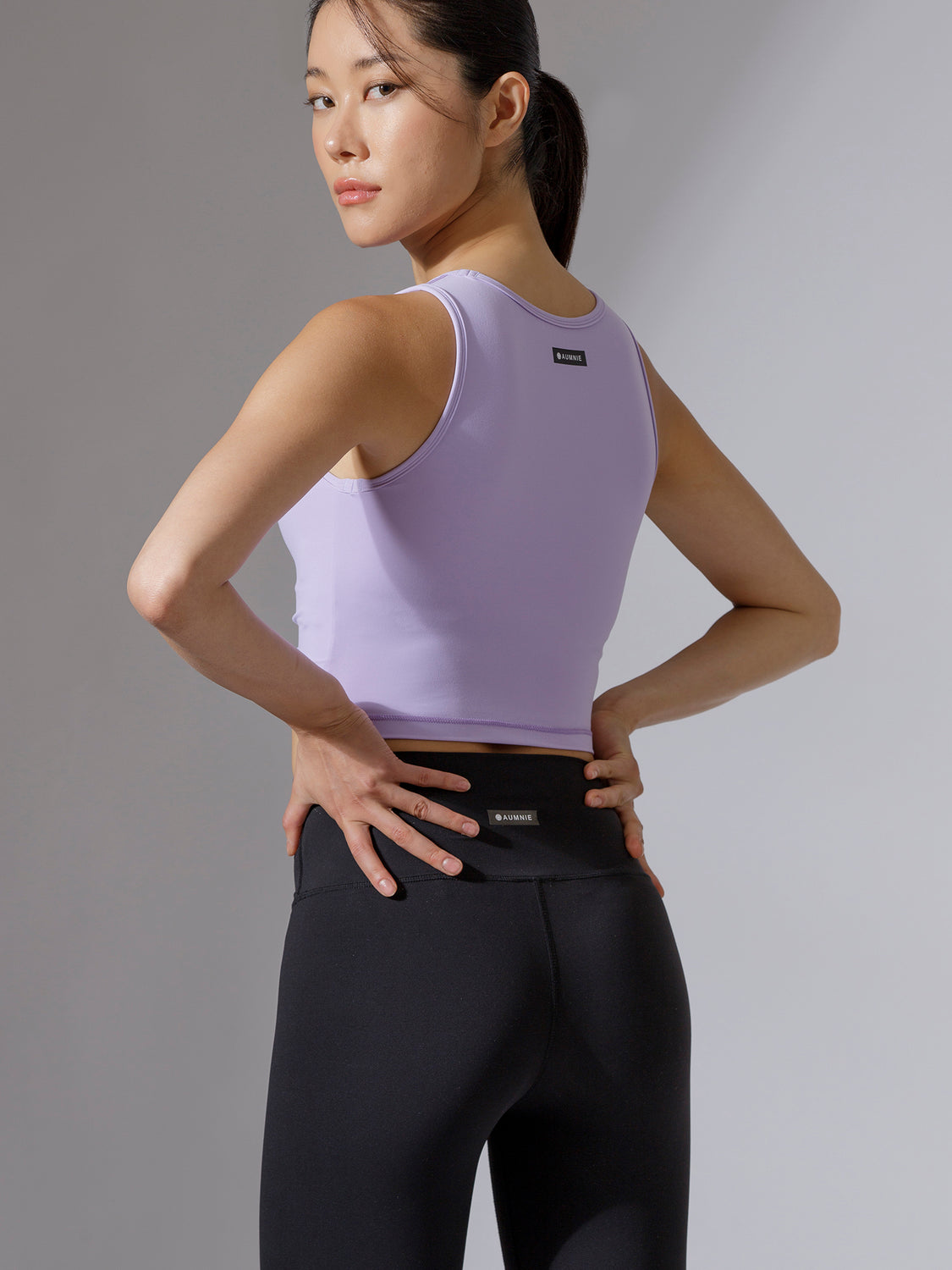 NUDE FRONT WRAP TANK, AMETHYST