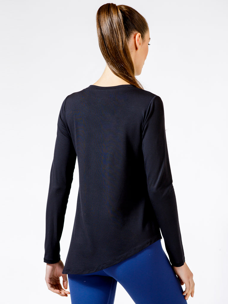 LONG SLEEVE SWAY TEE, BLACK