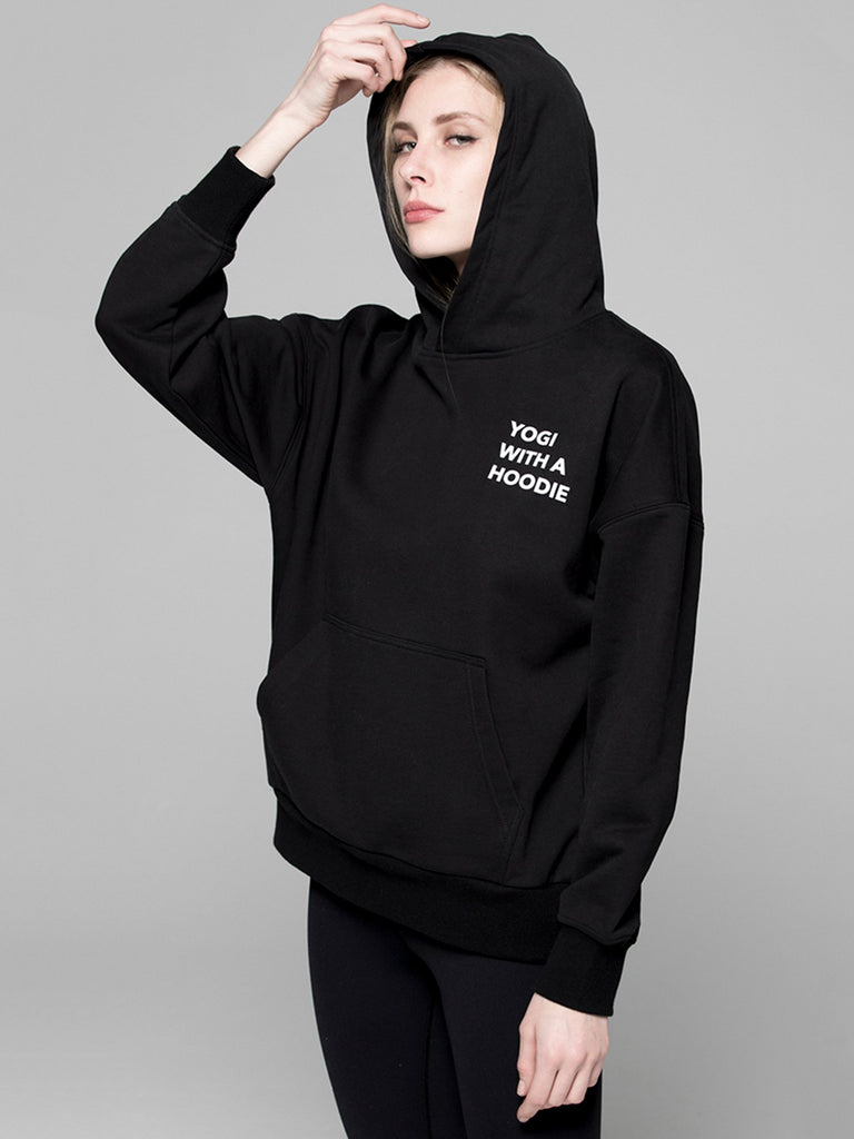 YOGI WITH A HOODIE, BLACK