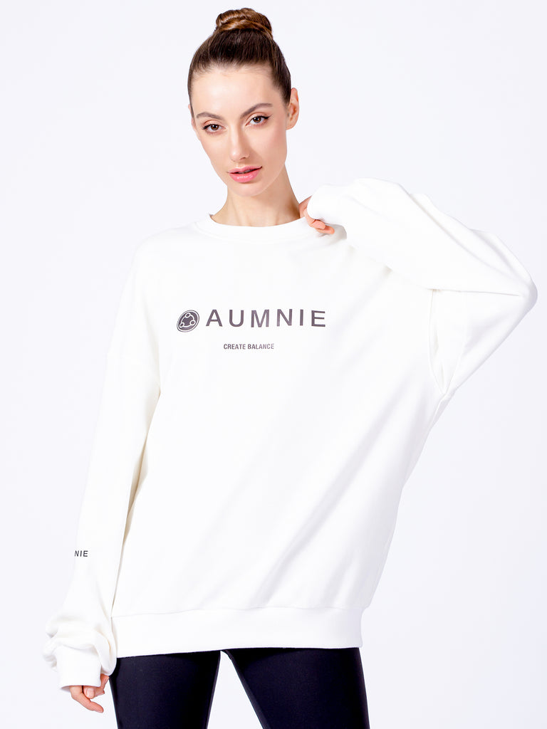 AUMNIE OVERSIZE SWEATSHIRT, WHITE