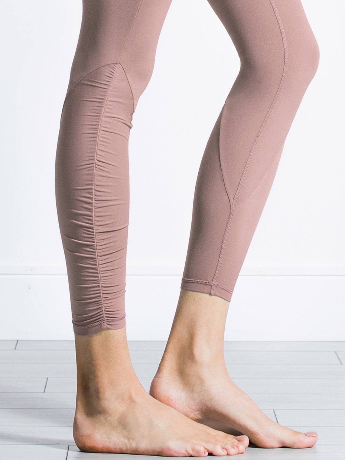 RUCHED NUDE PANTS,ASH MAUVE