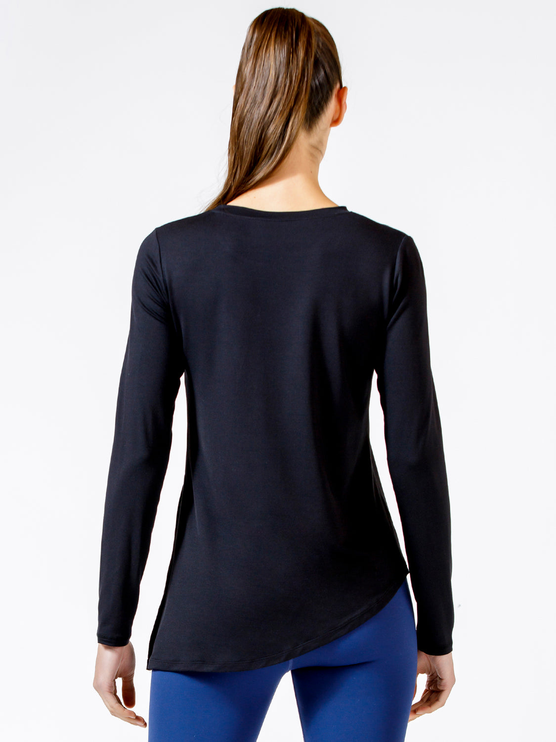 LONG SLEEVE SWAY TEE, BLACK