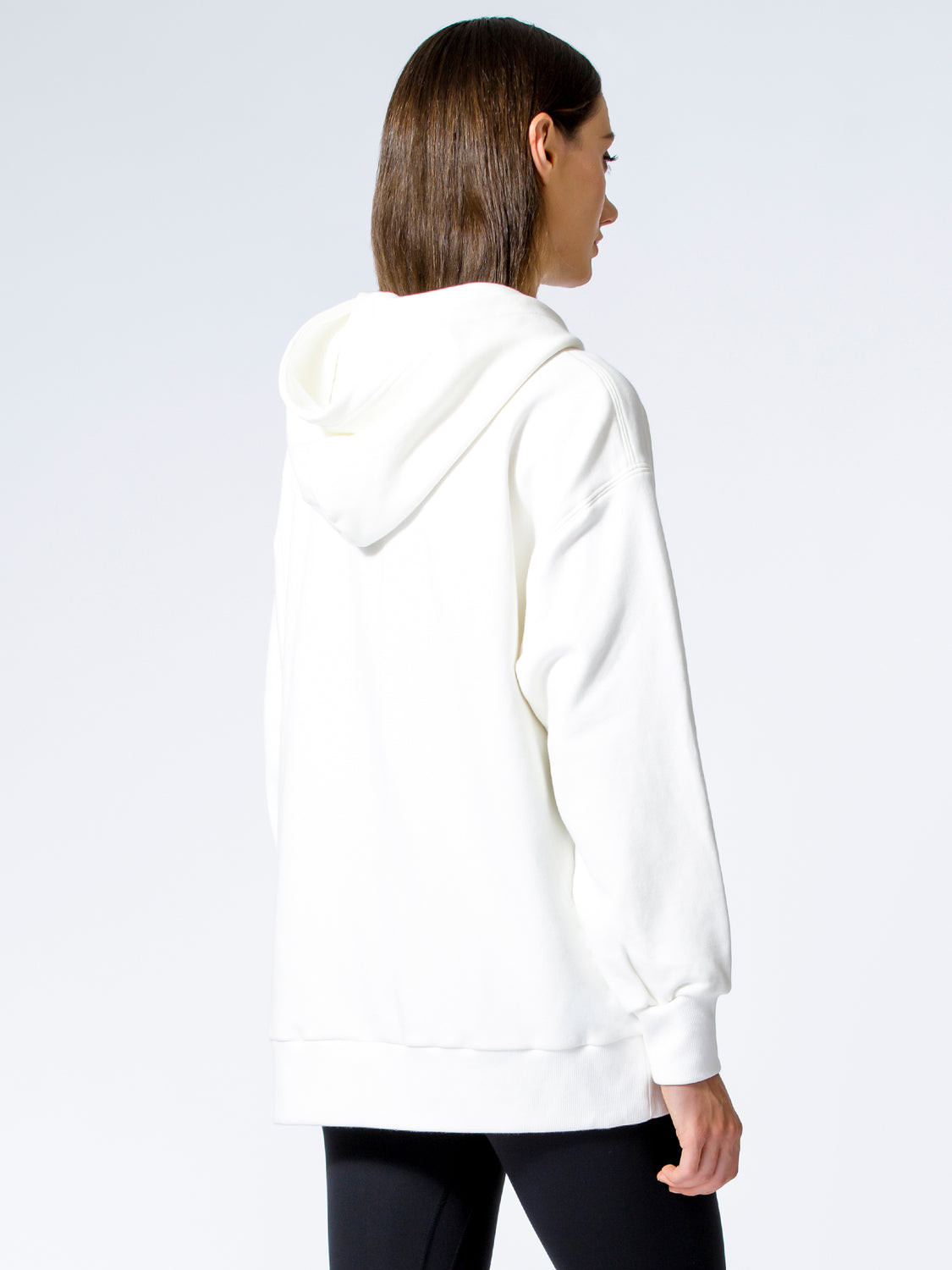 HAPPY GLOW ZIP HOODIE, WHITE