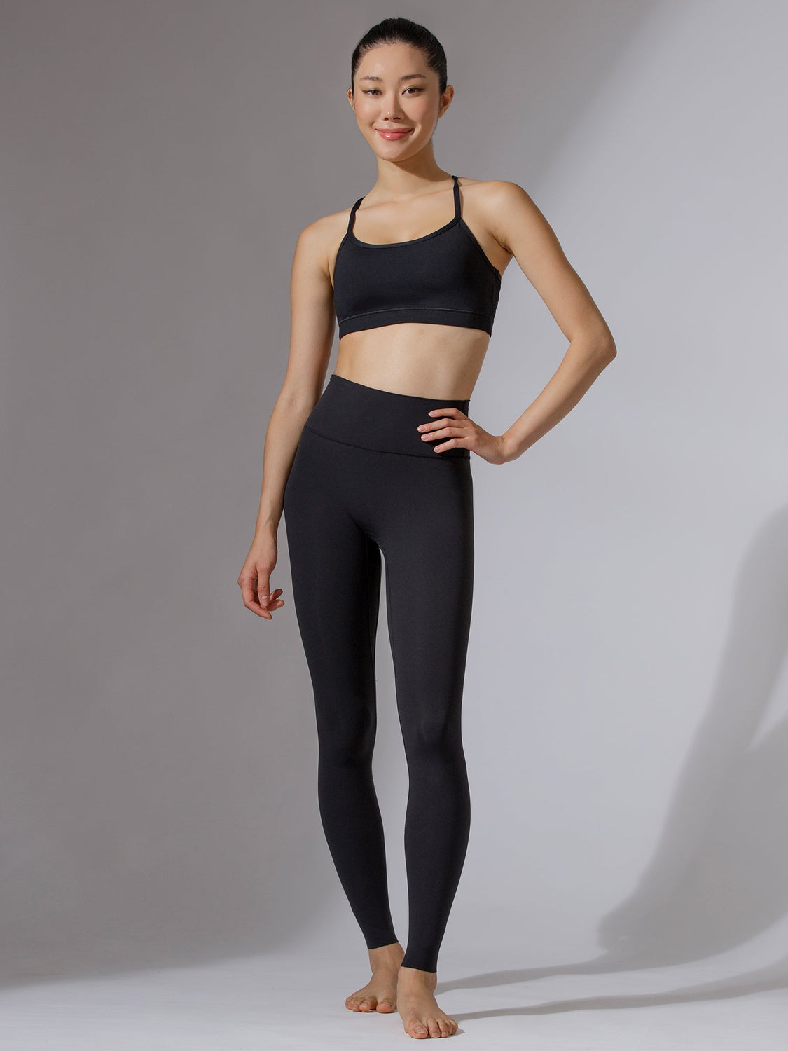 CRESCENT BRA, BLACK/BLACK MESH