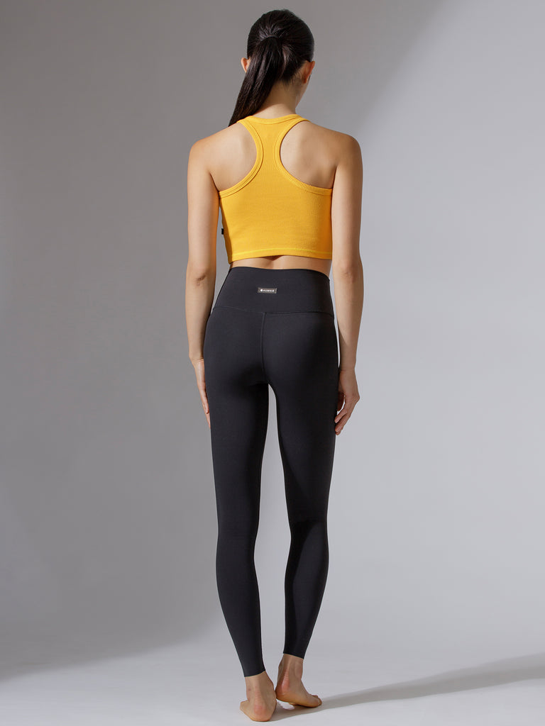 EVERYDAY RIBBED CROPPED SINGLET, YELLOW